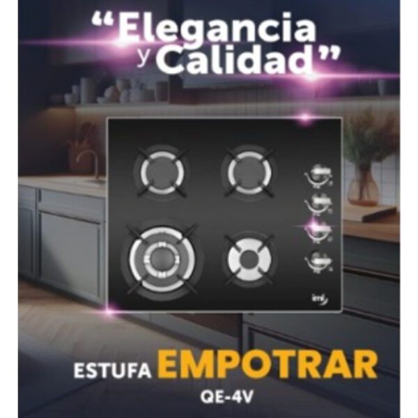 ESTUFA GAS EMPOTRAR 20" QE-4V TOP VIDRIO IML - Image 5