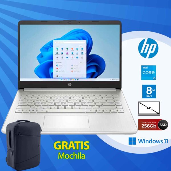 Laptop HP 14-dq5014la i5-1235U 8GB 256GB SSD W11H Silver